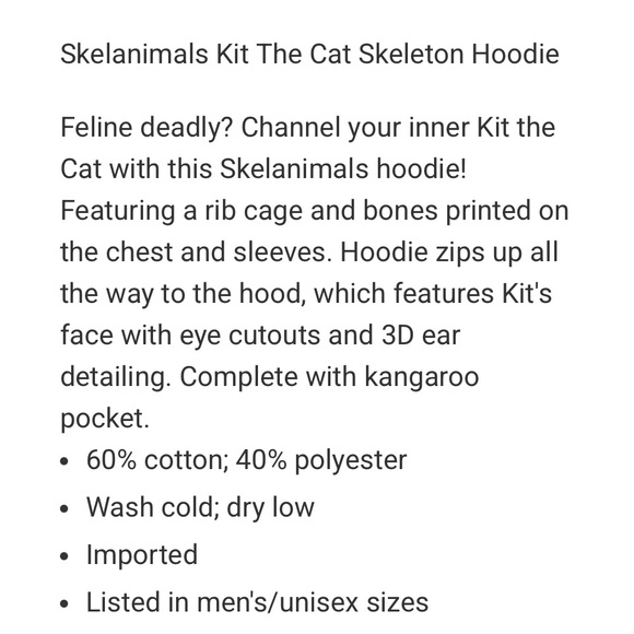 🧿NWT☠️SKELETON 👻 SKULL🦴BONES 🐈⬛💀FACE MASK HOODED ZIP UP 🕸️FACE🕷️JACKET🦇Large - Picture 5 of 10